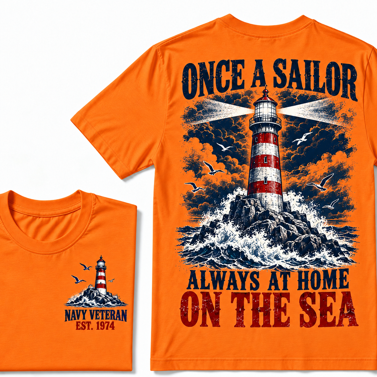 Once A Sailor Always At Home On The Sea Custom Year T-shirt