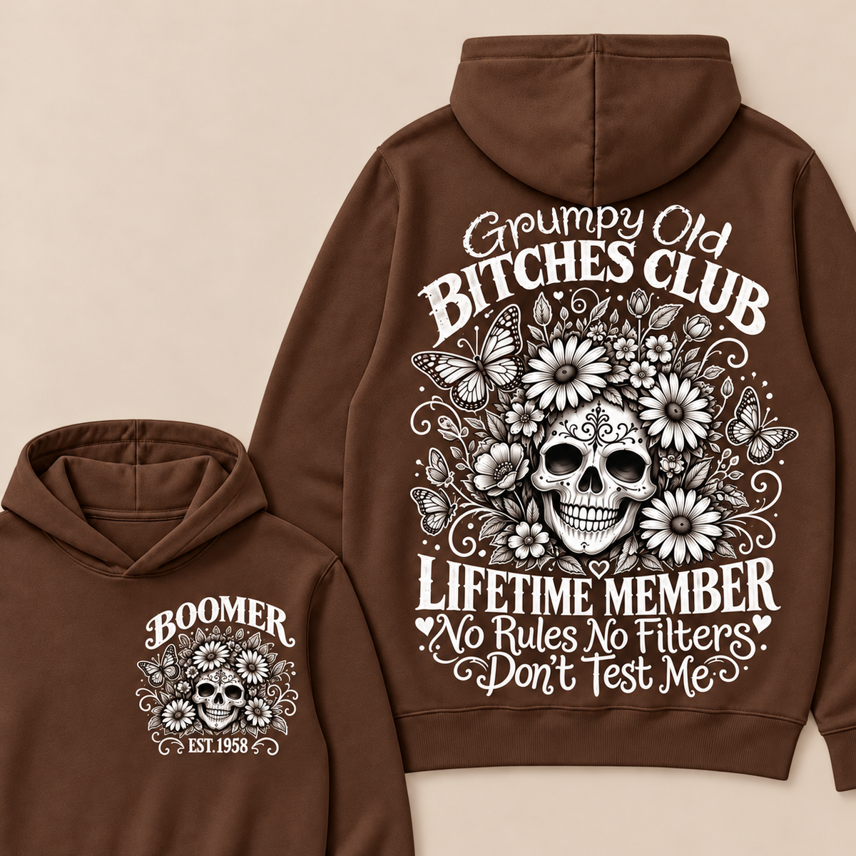 Custom Your Year Grumpy Old Bitches Club Lifetime Member Don't Try Me Hoodie
