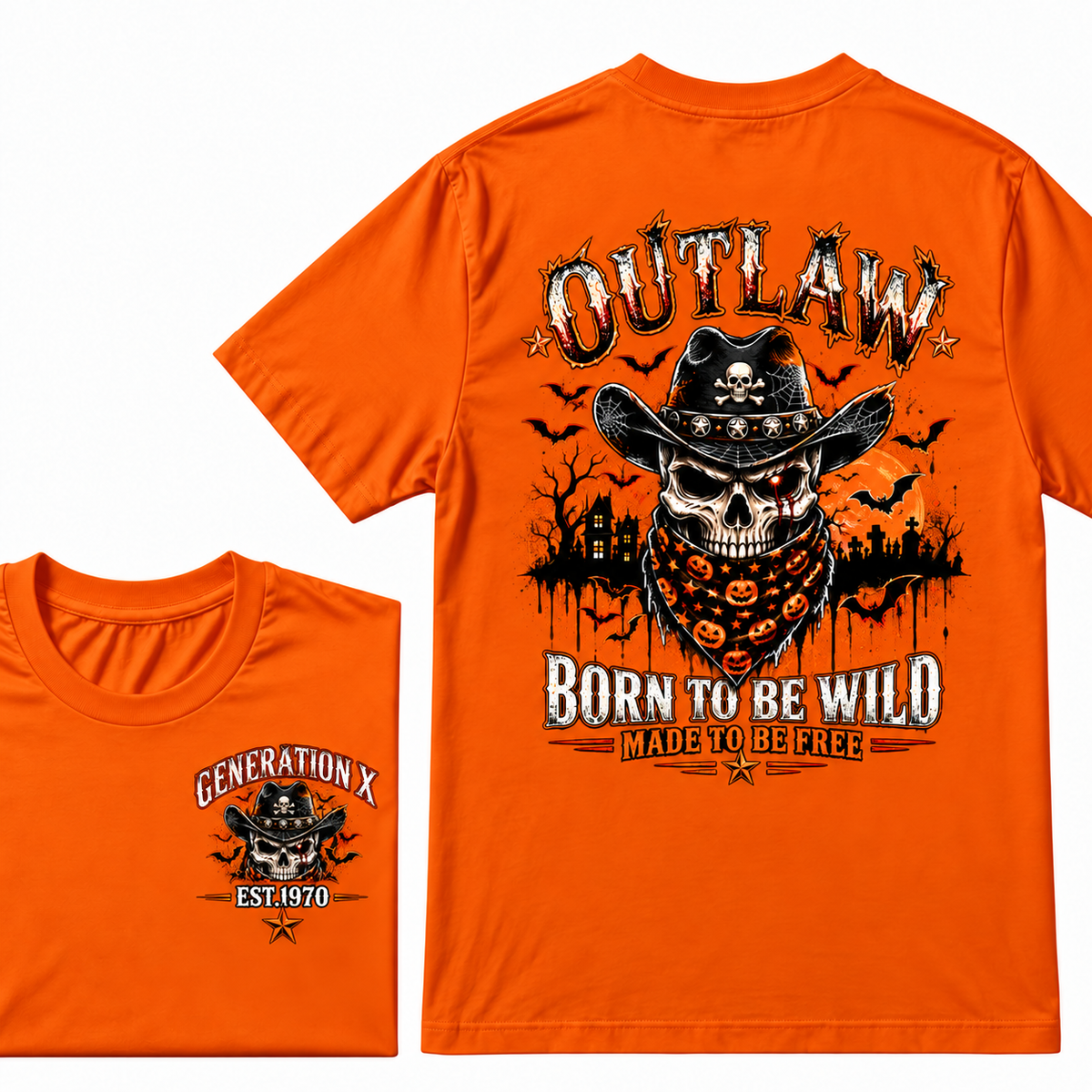 Outlan Born To Be Wildmade To Be Free Generation X EST.Year Tee