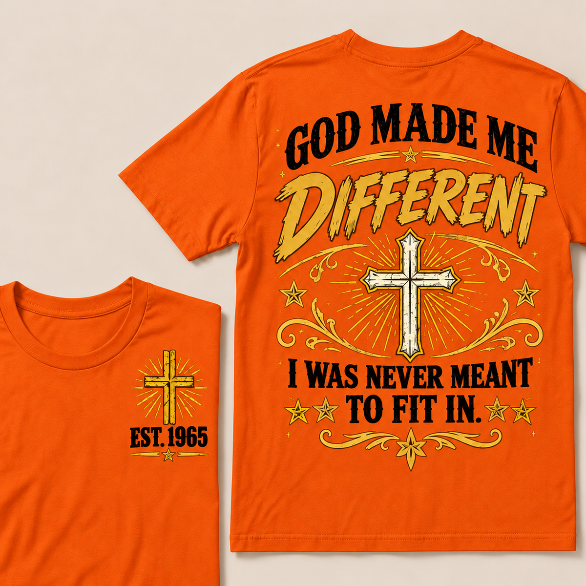 When God Made A Legend He Started With Me Christian Cross T-Shirt