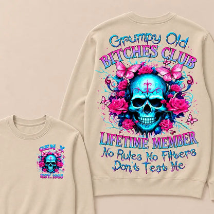 Grumpy Old Bitches Club Lifetime Member No Rules No Filters Don't Test Me Custom Year Crewneck