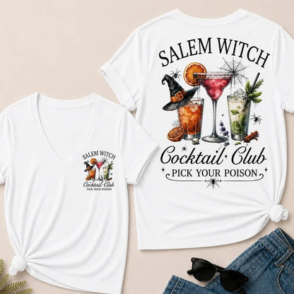 Salem Witch Cocktail Club – Pick Your Poison V-Neck Tee