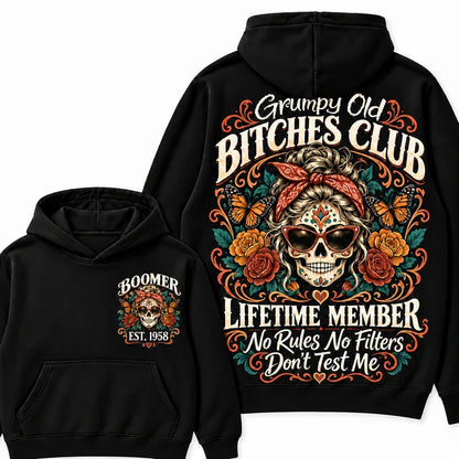 Custom Your Year Grumpy Old Bitches Club Lifetime Member Don't Try Me Hoodies