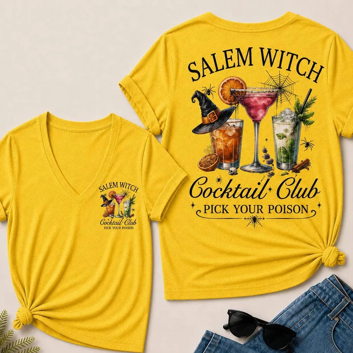 Salem Witch Cocktail Club – Pick Your Poison V-Neck Tee