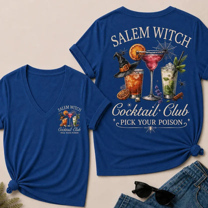Salem Witch Cocktail Club – Pick Your Poison V-Neck Tee