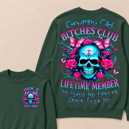 Grumpy Old Bitches Club Lifetime Member No Rules No Filters Don't Test Me Custom Year Crewneck