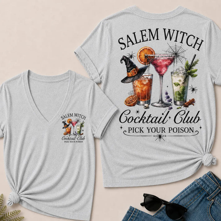 Salem Witch Cocktail Club – Pick Your Poison V-Neck Tee