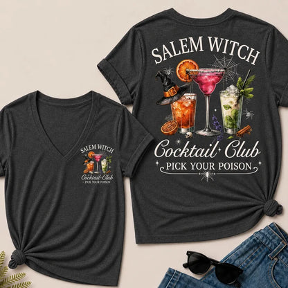 Salem Witch Cocktail Club – Pick Your Poison V-Neck Tee