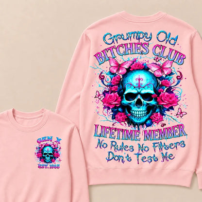 Grumpy Old Bitches Club Lifetime Member No Rules No Filters Don't Test Me Custom Year Crewneck