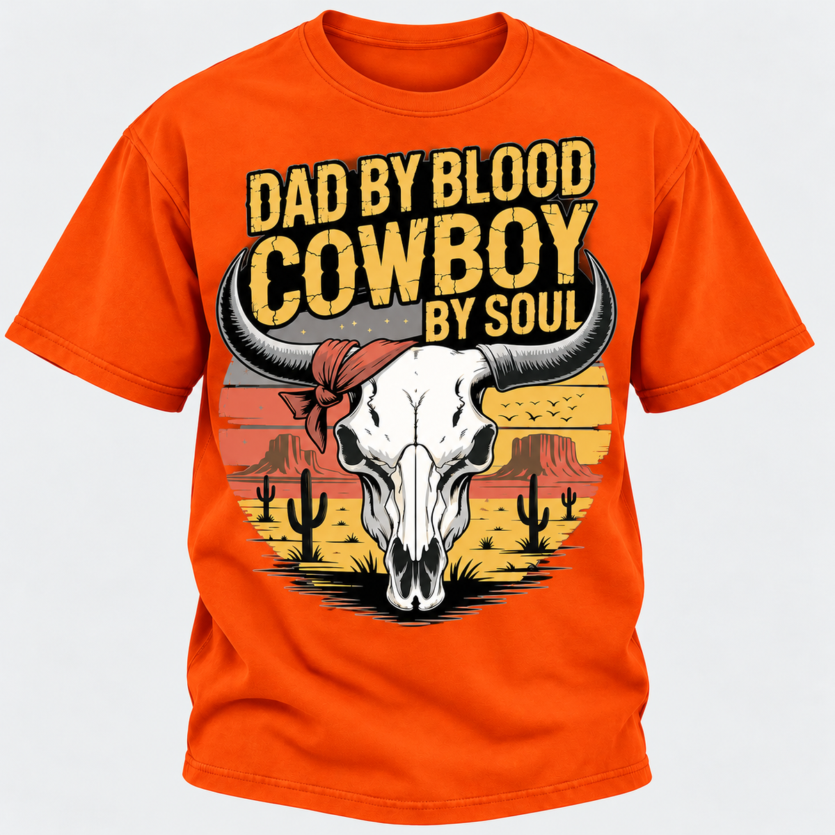 Dad By Blood Cowboy By Soul Western Cowboy Dad Custom Year T-Shirt