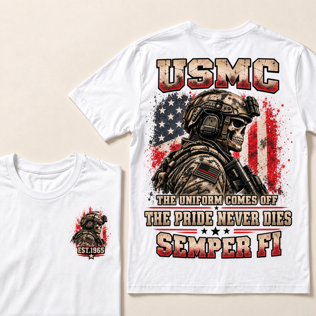 Usmc The Uniform Comes Off The Pride Never Dies Semper Fi Custom Year T-shirt