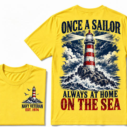 Once A Sailor Always At Home On The Sea Custom Year T-shirt