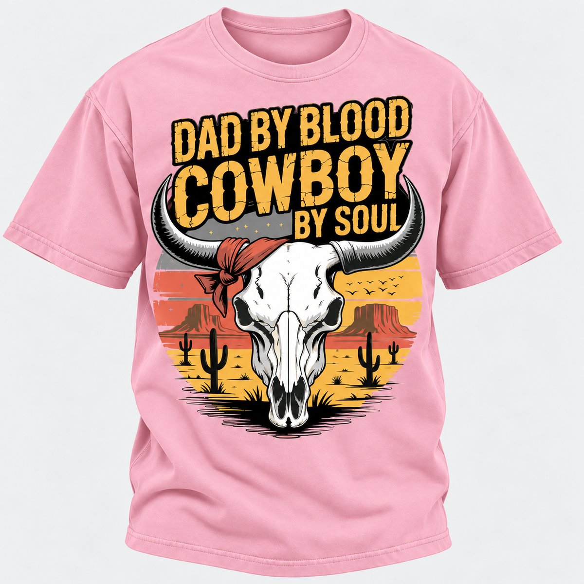 Dad By Blood Cowboy By Soul Western Cowboy Dad Custom Year T-Shirt