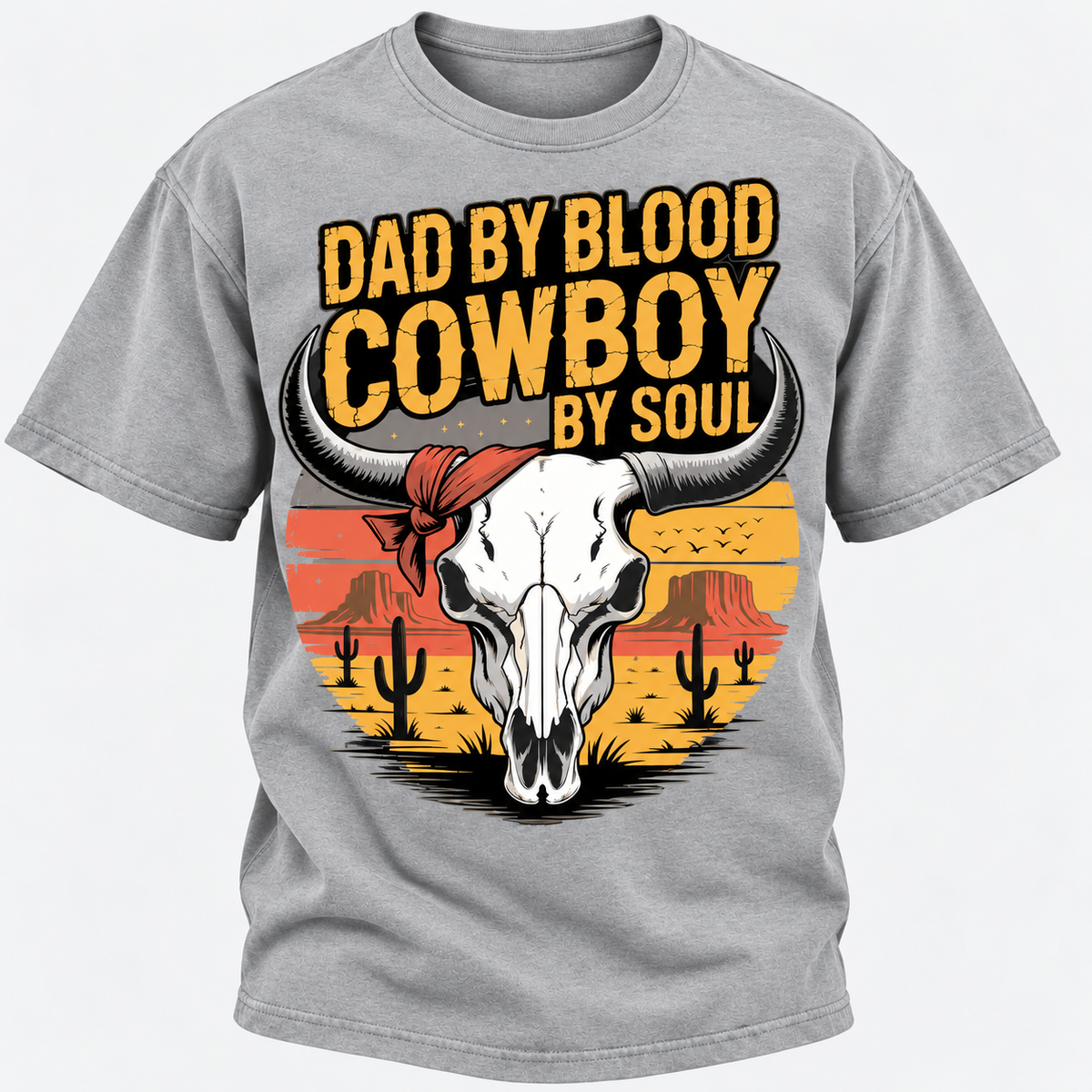 Dad By Blood Cowboy By Soul Western Cowboy Dad Custom Year T-Shirt