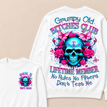 Grumpy Old Bitches Club Lifetime Member No Rules No Filters Don't Test Me Custom Year Crewneck