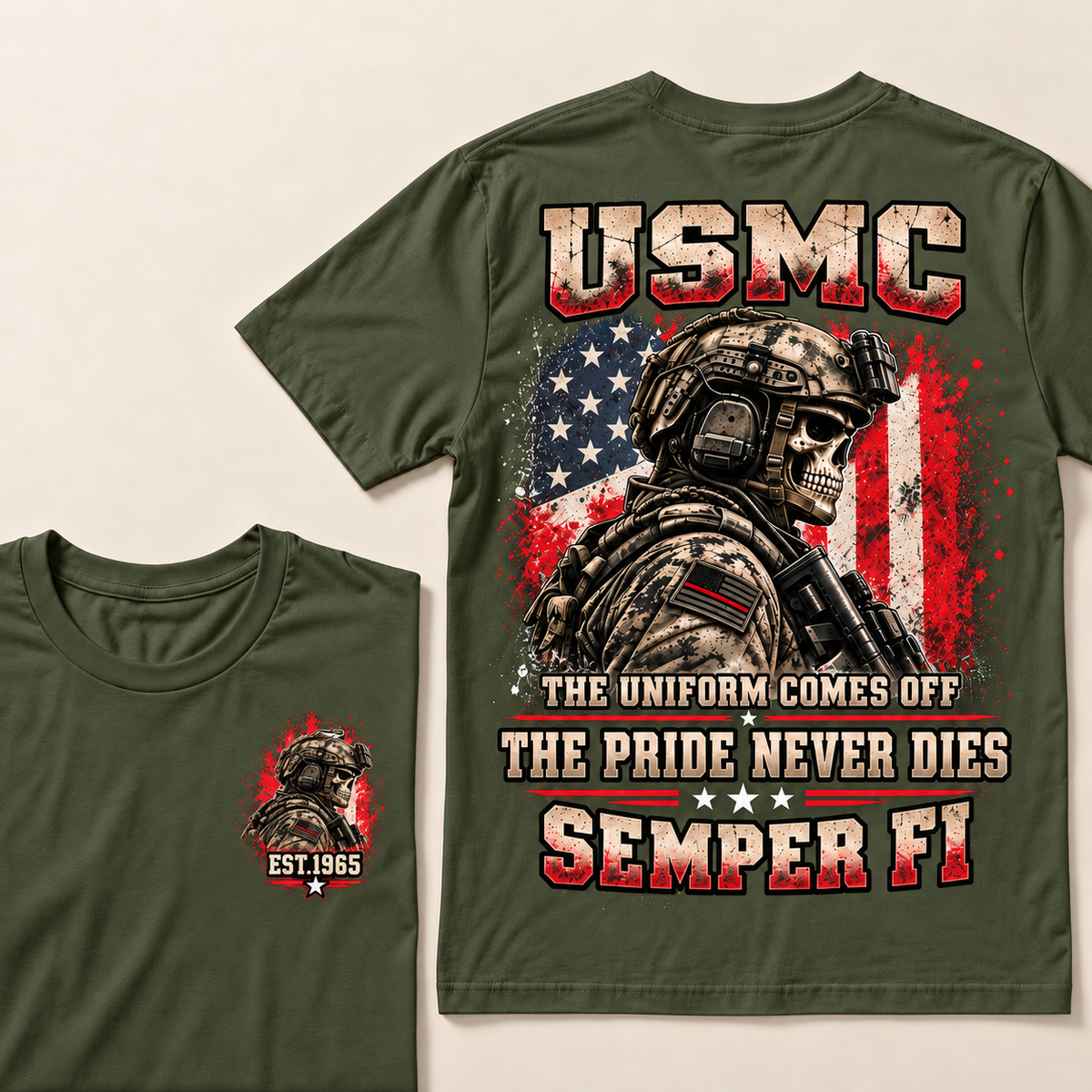Usmc The Uniform Comes Off The Pride Never Dies Semper Fi Custom Year T-shirt
