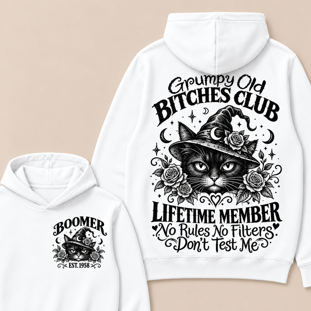 Custom Your Year Grumpy Old Bitches Club Lifetime Member Don't Try Me Hoodie