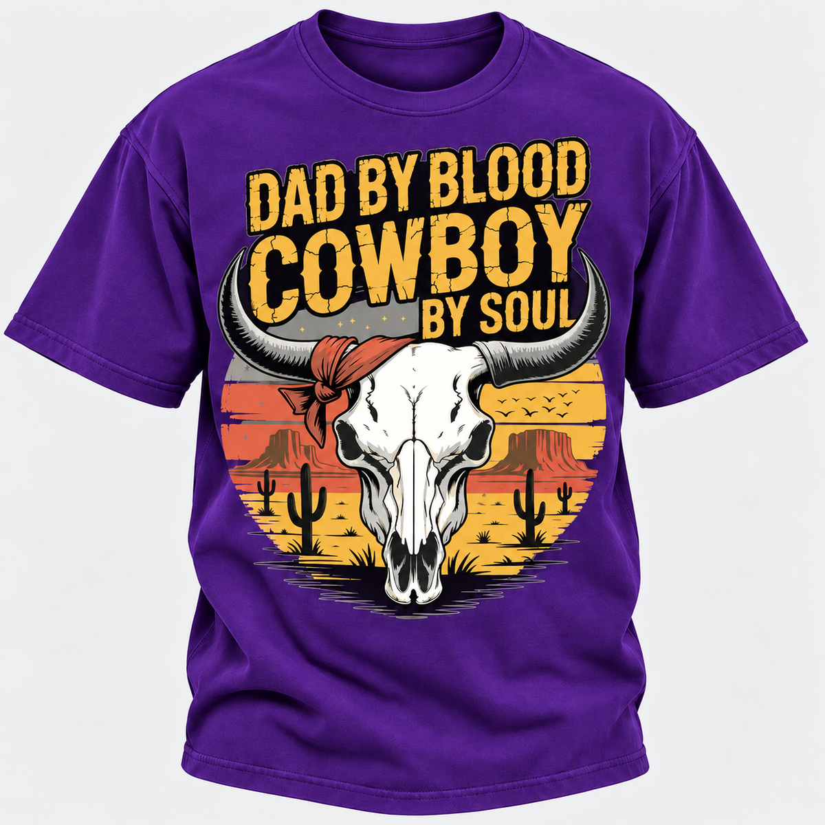 Dad By Blood Cowboy By Soul Western Cowboy Dad Custom Year T-Shirt