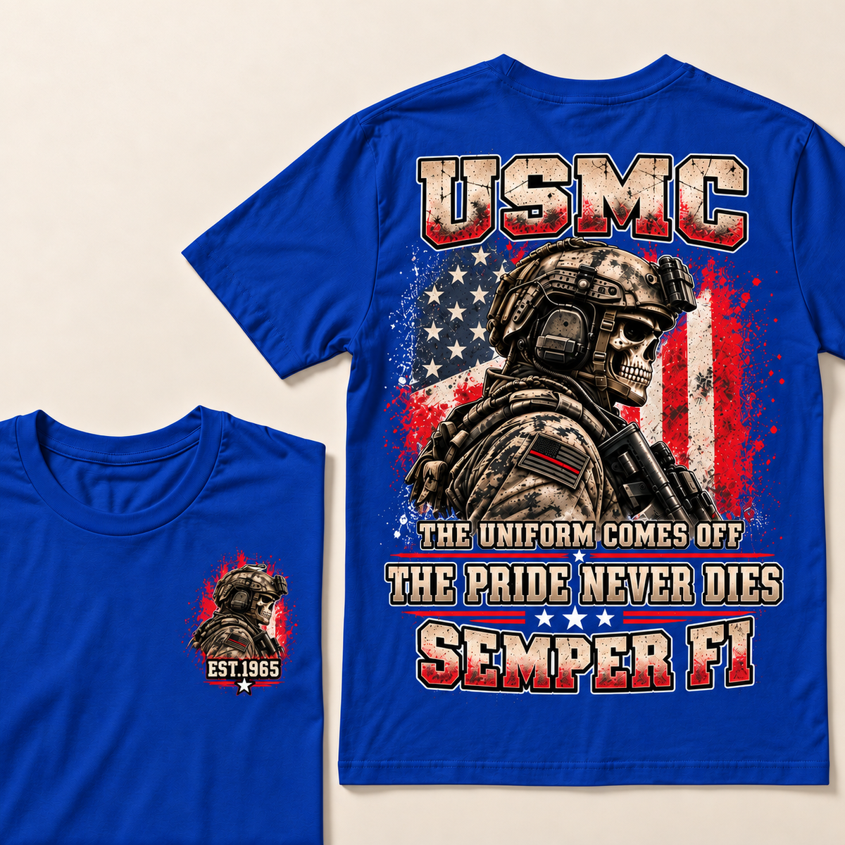 Usmc The Uniform Comes Off The Pride Never Dies Semper Fi Custom Year T-shirt
