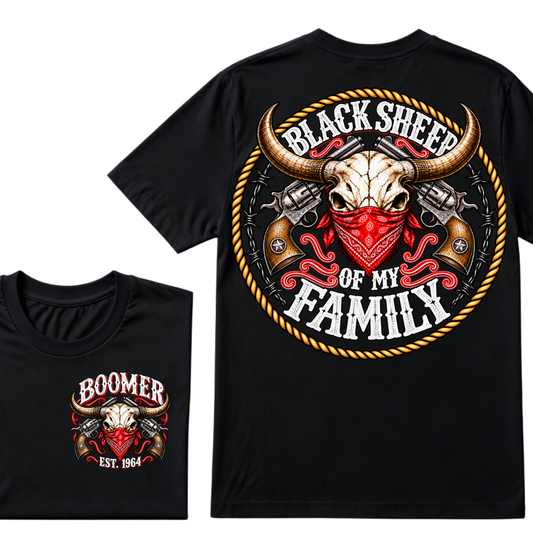 Black Sheep Of My Family Boomer Est. Year Tee