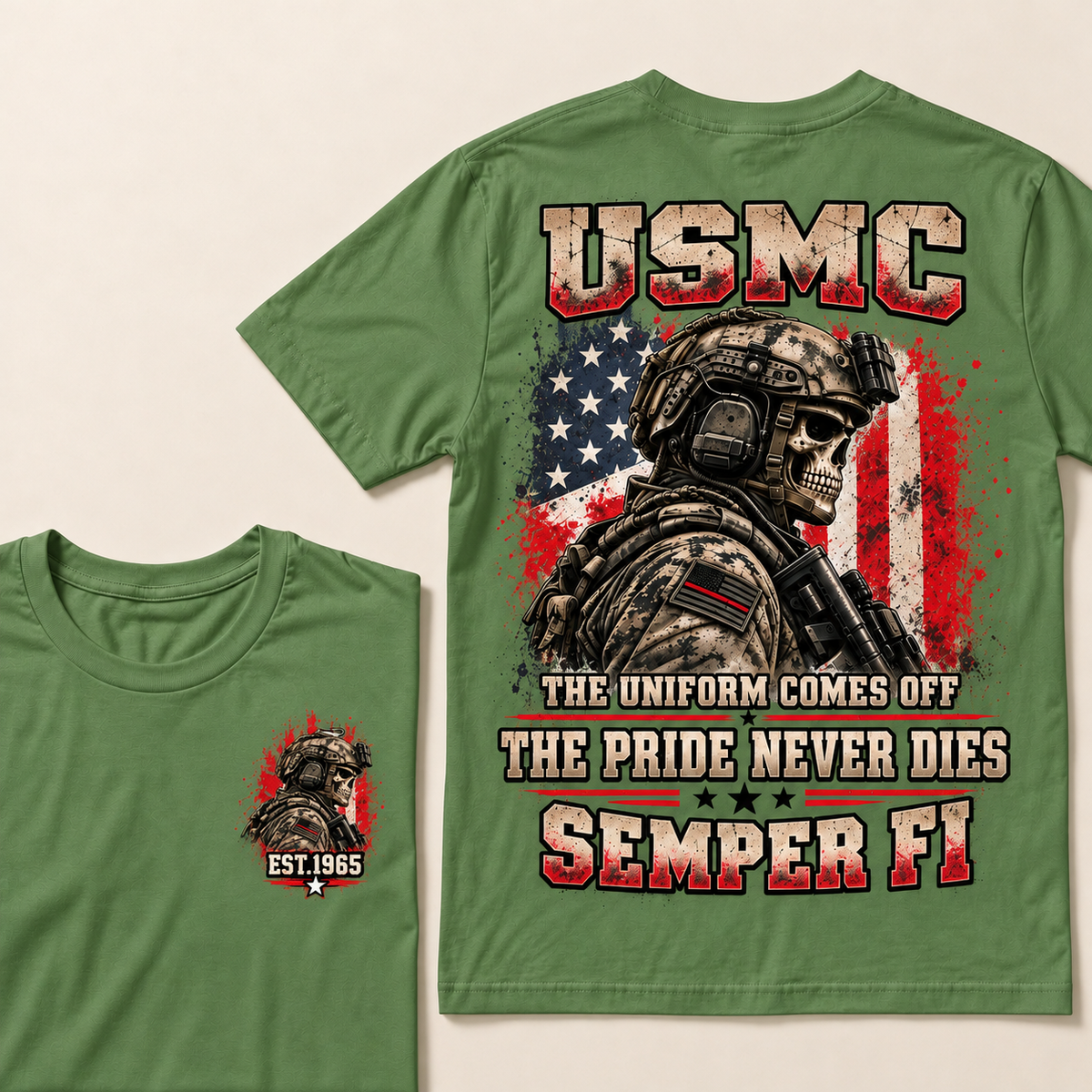 Usmc The Uniform Comes Off The Pride Never Dies Semper Fi Custom Year T-shirt