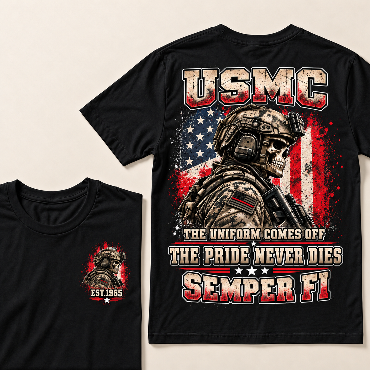 Usmc The Uniform Comes Off The Pride Never Dies Semper Fi Custom Year T-shirt