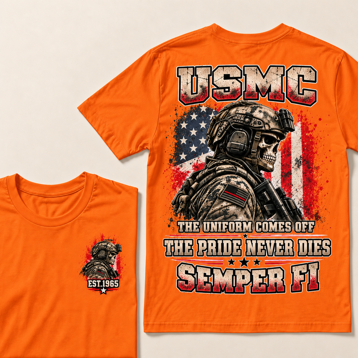 Usmc The Uniform Comes Off The Pride Never Dies Semper Fi Custom Year T-shirt