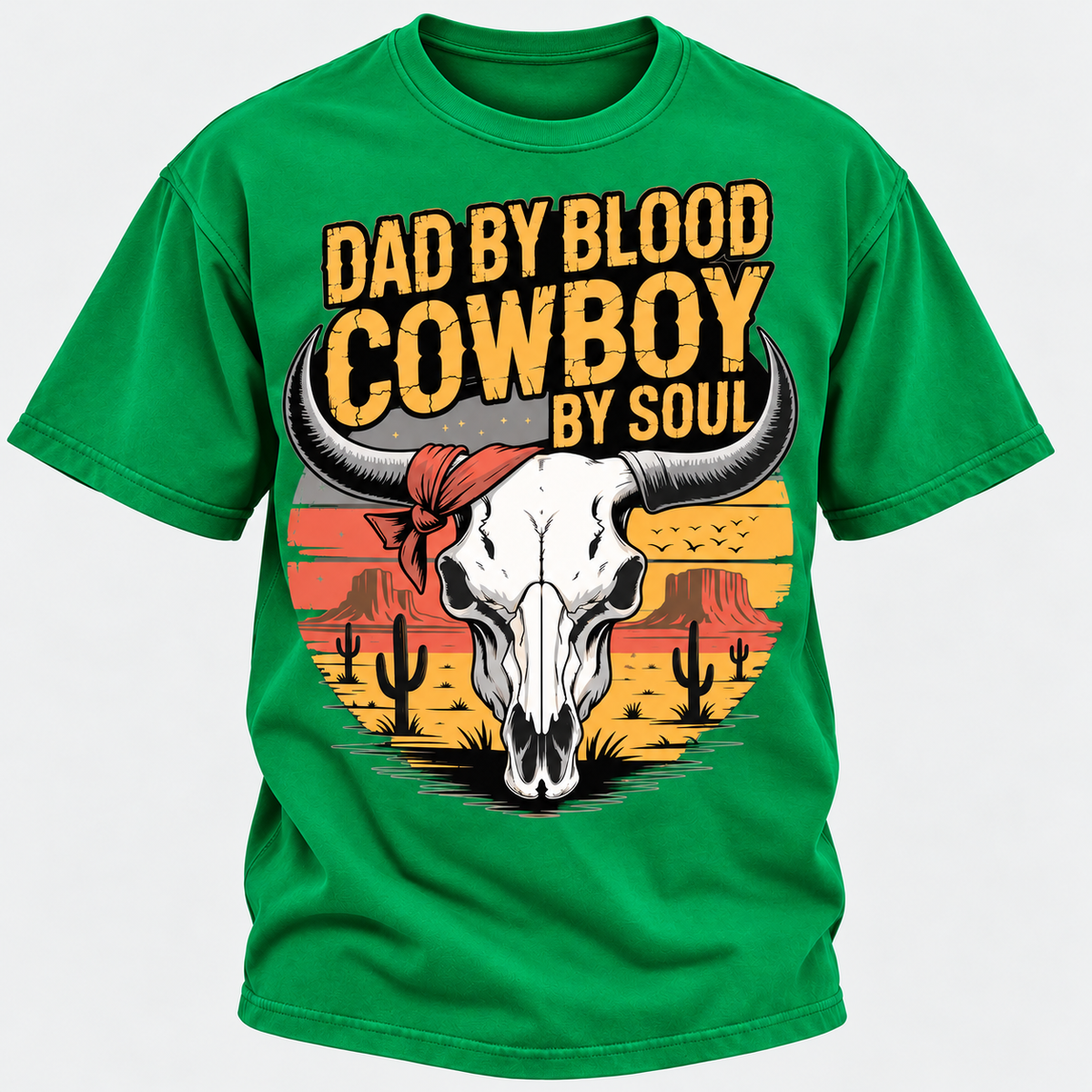 Dad By Blood Cowboy By Soul Western Cowboy Dad Custom Year T-Shirt