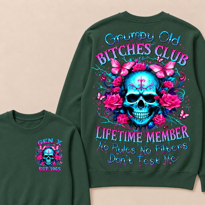 Grumpy Old Bitches Club Lifetime Member No Rules No Filters Don't Test Me Custom Year Crewneck