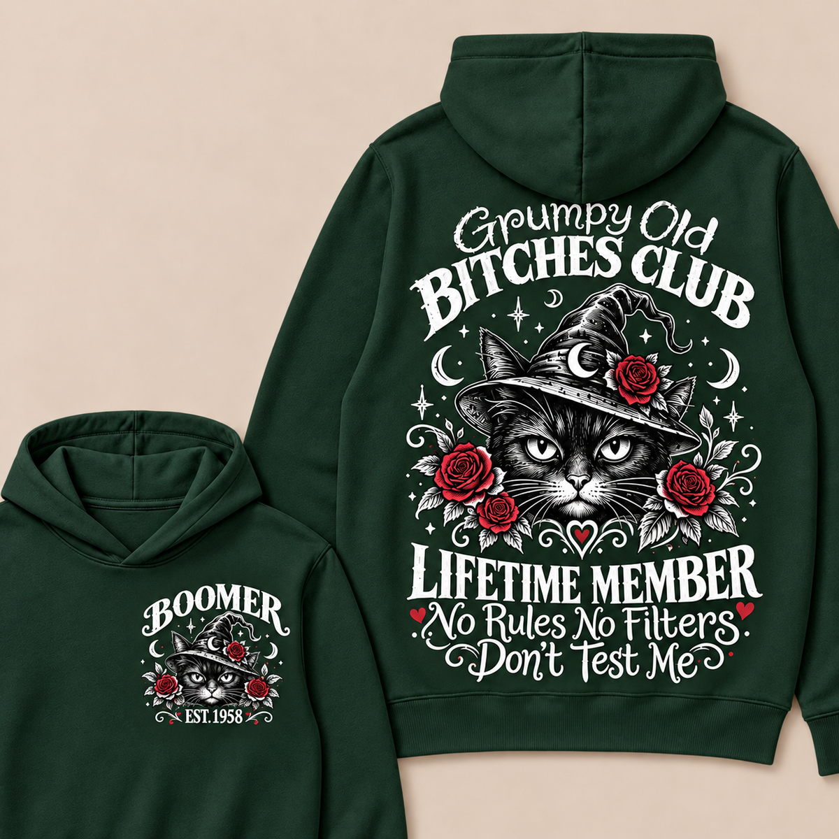 Custom Your Year Grumpy Old Bitches Club Lifetime Member Don't Try Me Hoodie