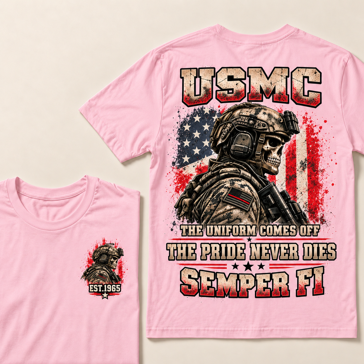 Usmc The Uniform Comes Off The Pride Never Dies Semper Fi Custom Year T-shirt