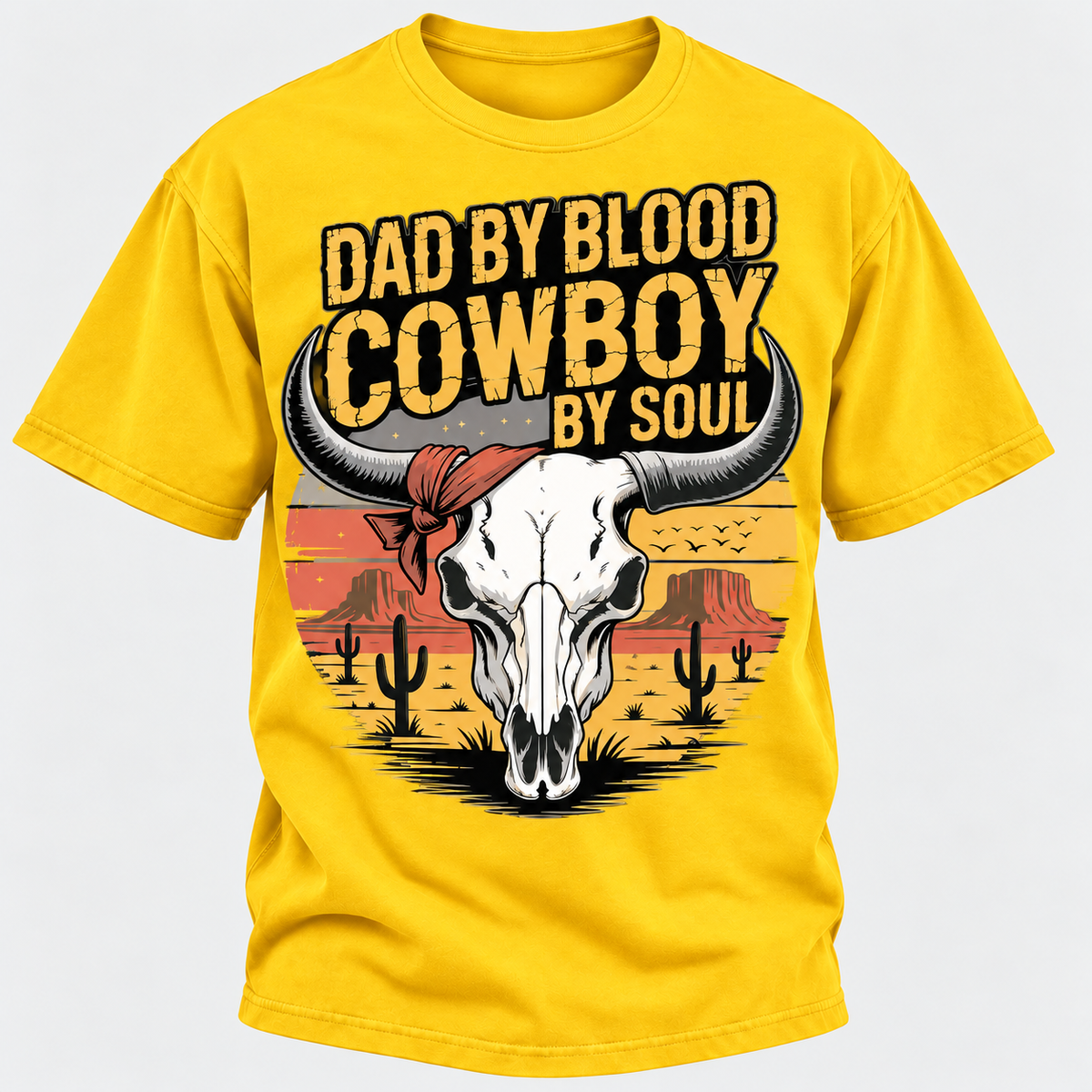 Dad By Blood Cowboy By Soul Western Cowboy Dad Custom Year T-Shirt