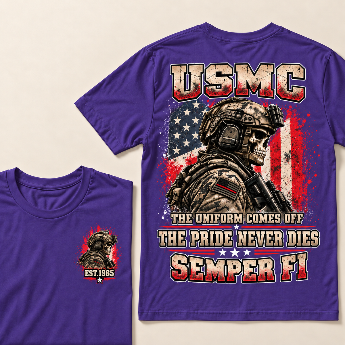 Usmc The Uniform Comes Off The Pride Never Dies Semper Fi Custom Year T-shirt