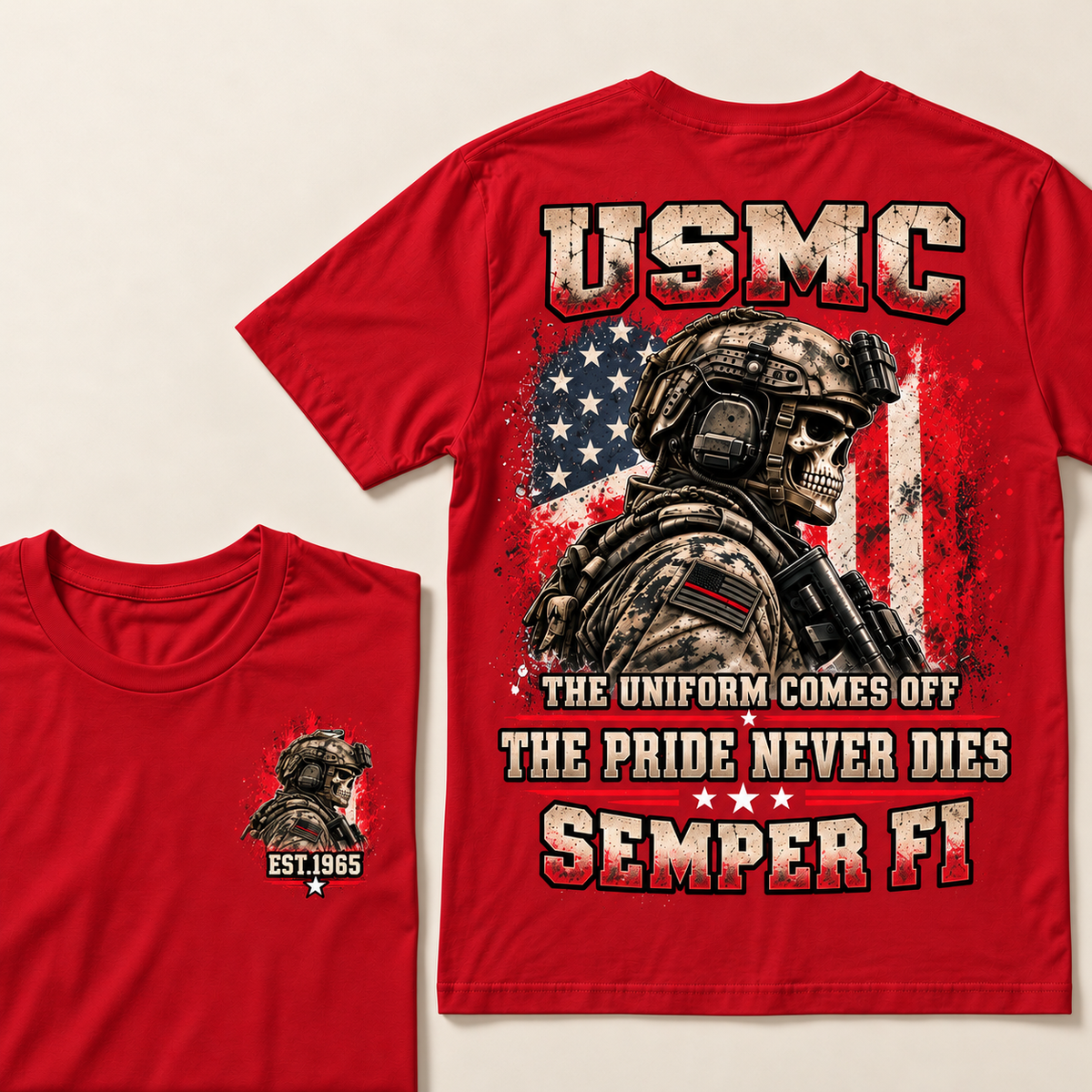 Usmc The Uniform Comes Off The Pride Never Dies Semper Fi Custom Year T-shirt
