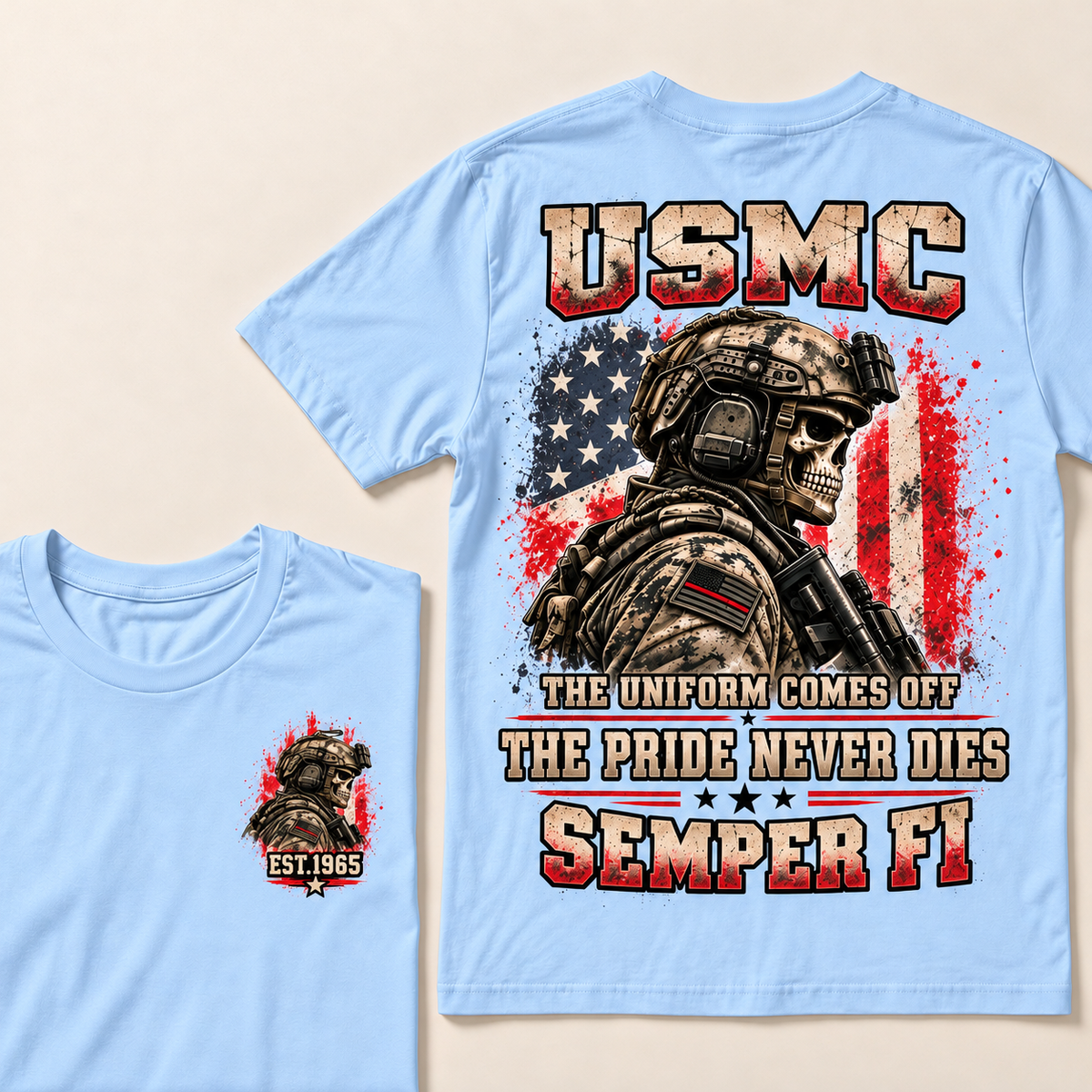 Usmc The Uniform Comes Off The Pride Never Dies Semper Fi Custom Year T-shirt