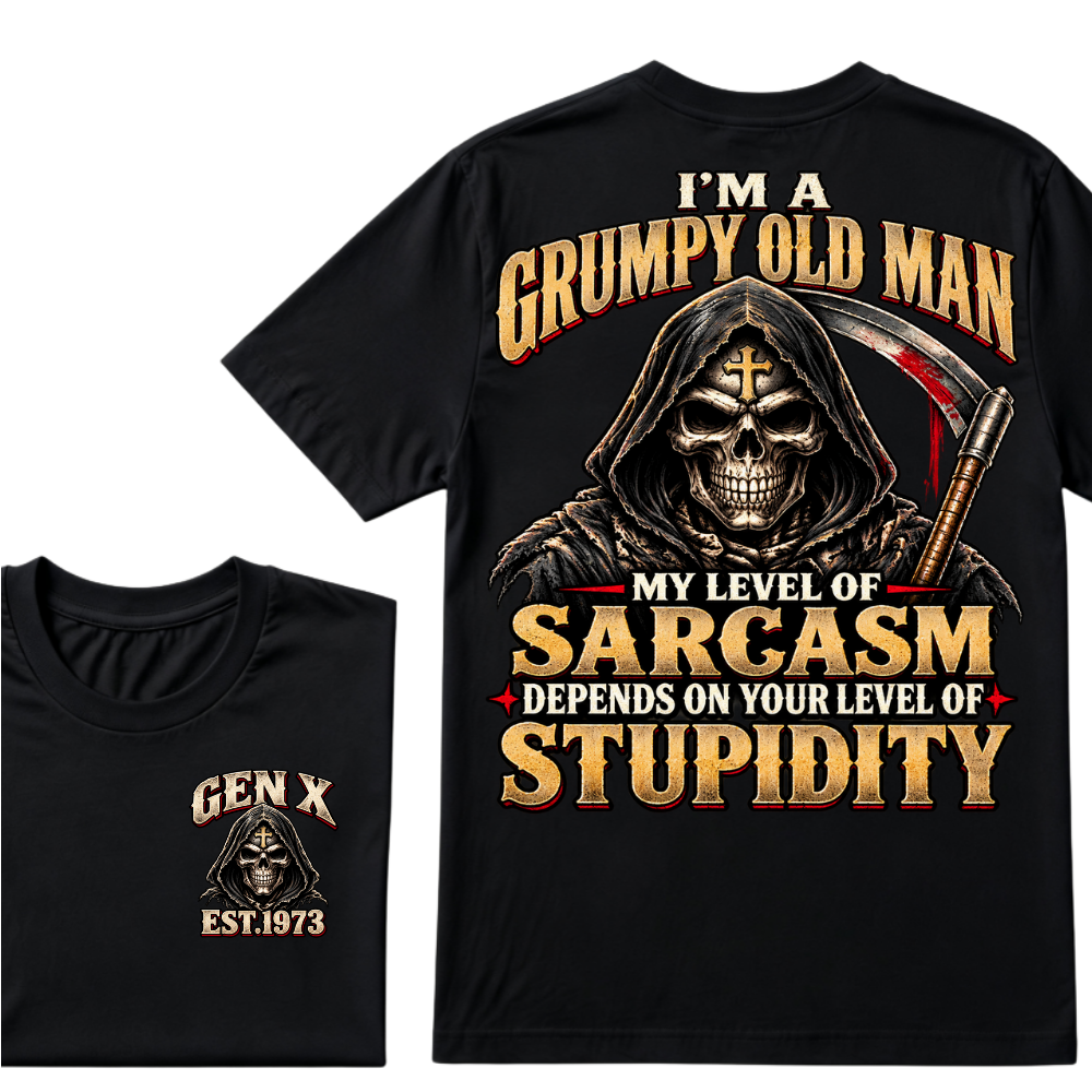 I'm A Grumpy Old Man My Level Of Sarcasm Depends On Your Level Of Stupidity Est.Year T-Shirt