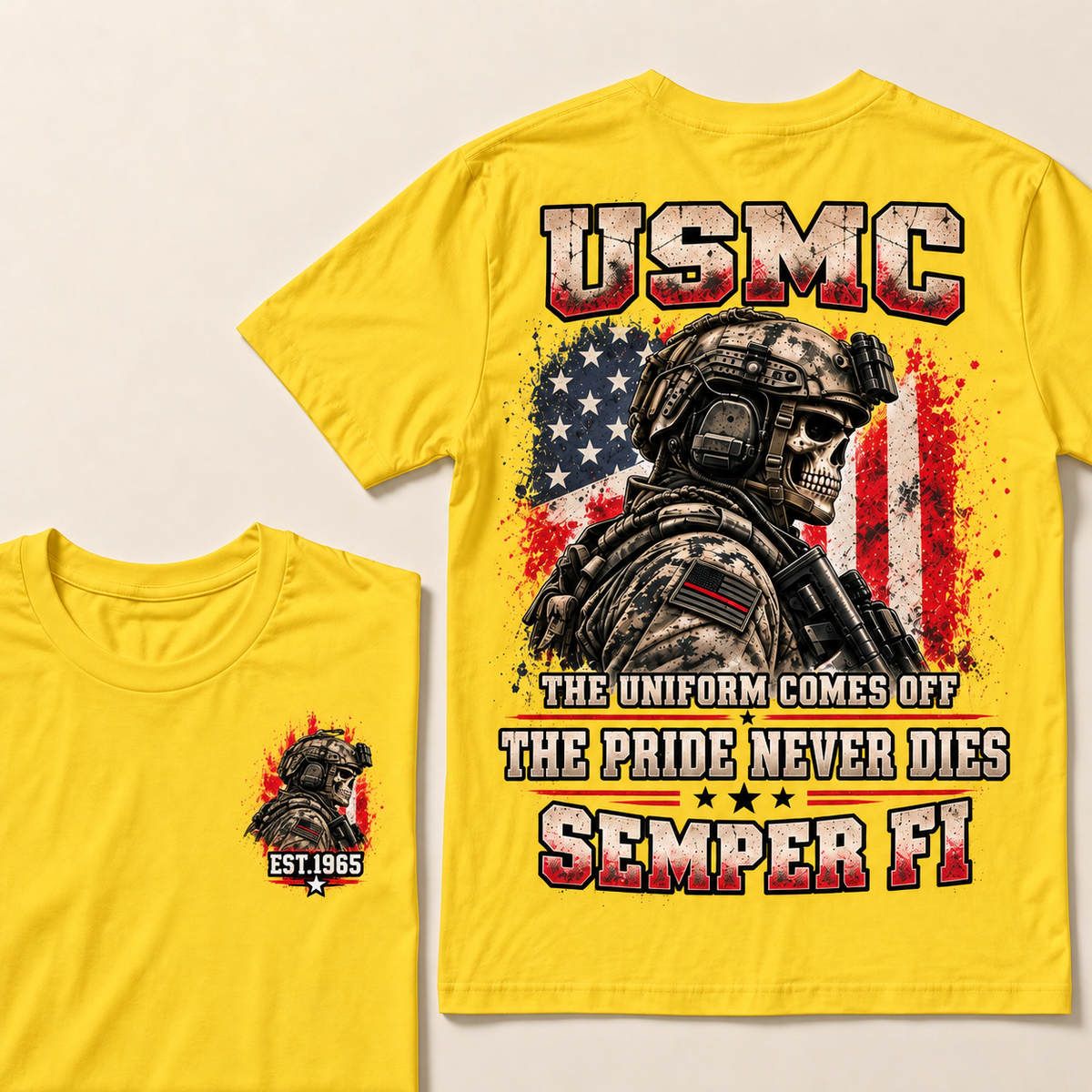 Usmc The Uniform Comes Off The Pride Never Dies Semper Fi Custom Year T-shirt