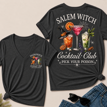 Salem Witch Cocktail Club – Pick Your Poison V-Neck Tee