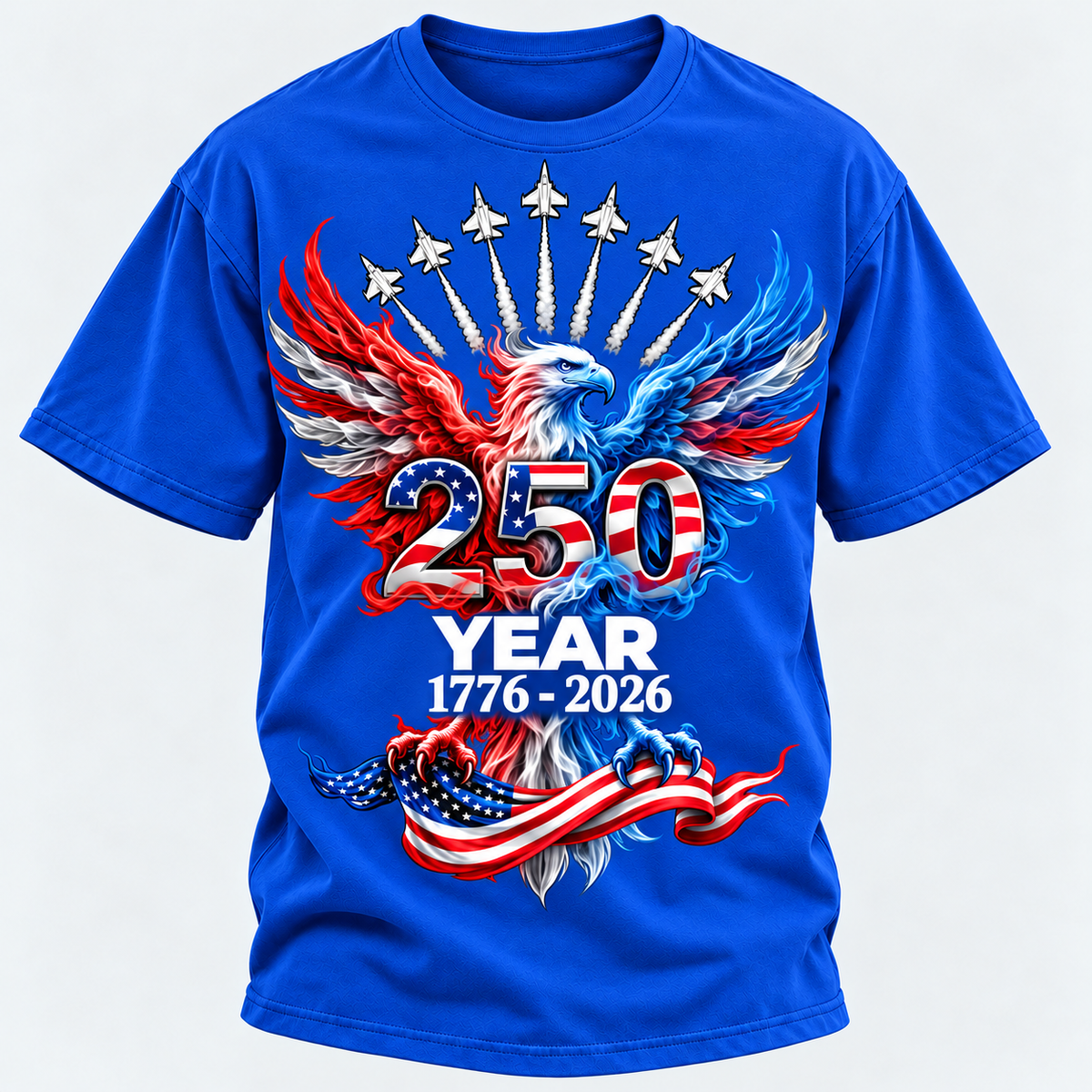 250 Year American Eagle Patriotic 1776-2026 Anniversary Graphic T-shirts