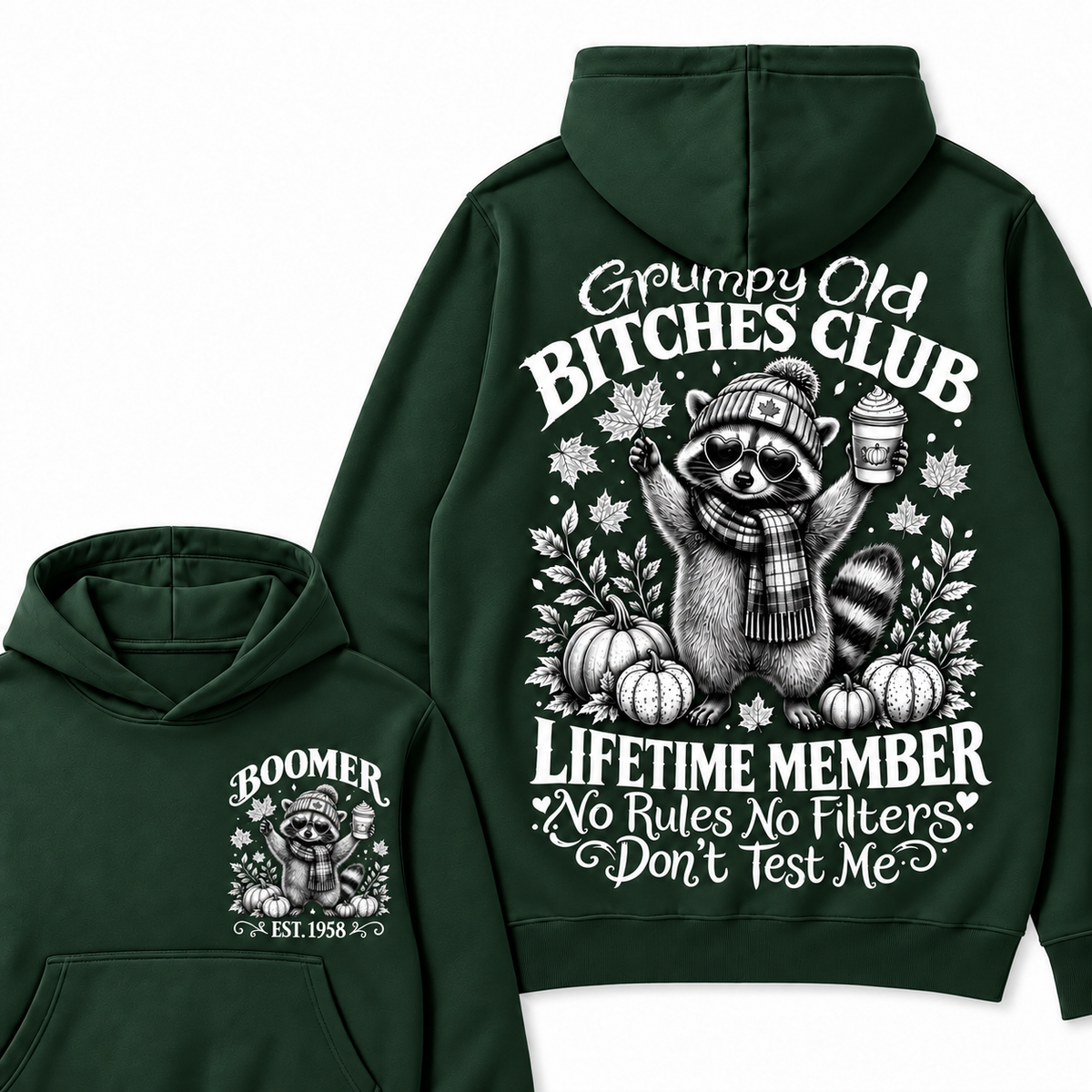 Custom Your Year Grumpy Old Bitches Club Lifetime Member Don't Try Me Hoodies
