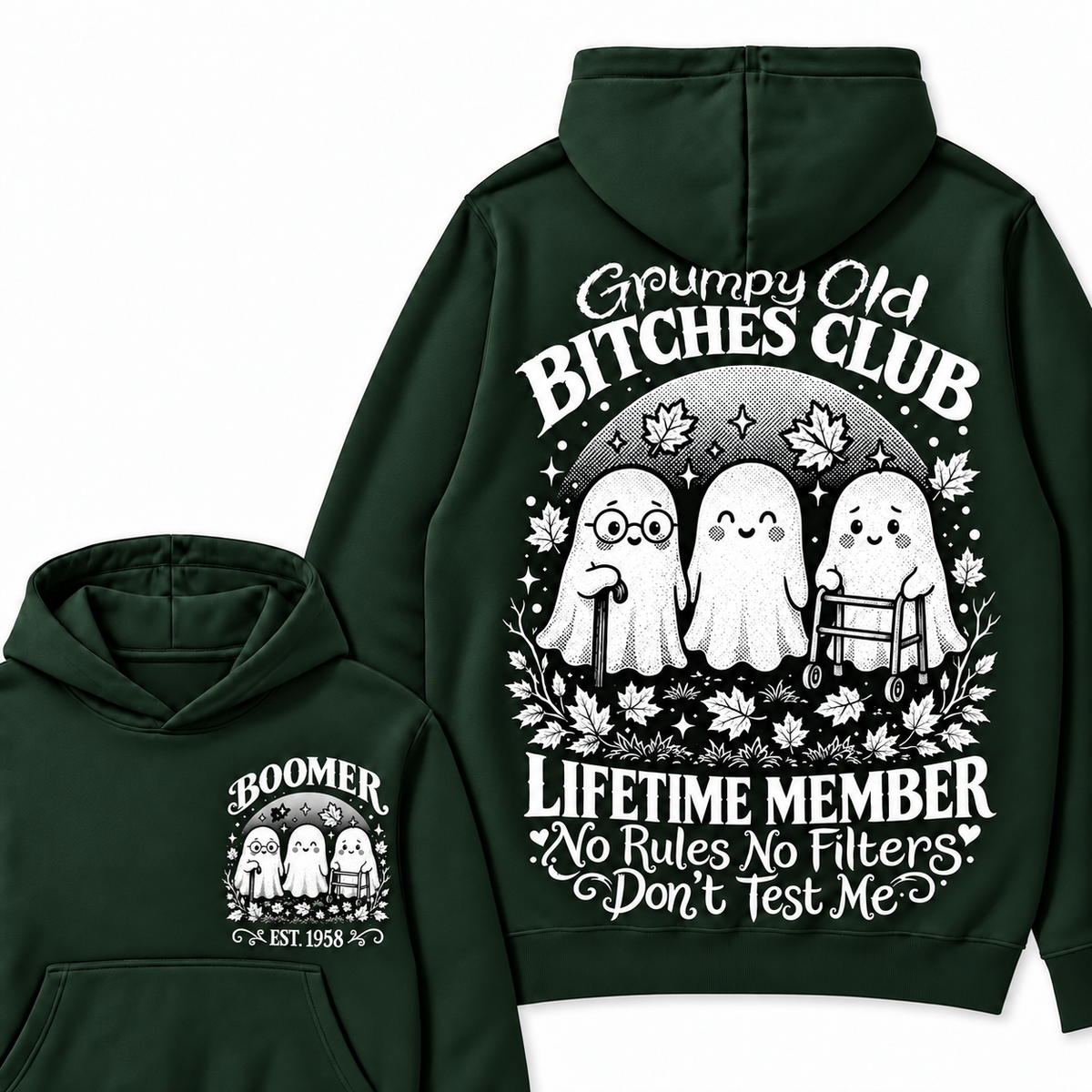 Custom Your Year Grumpy Old Bitches Club Lifetime Member Don't Try Me Hoodies