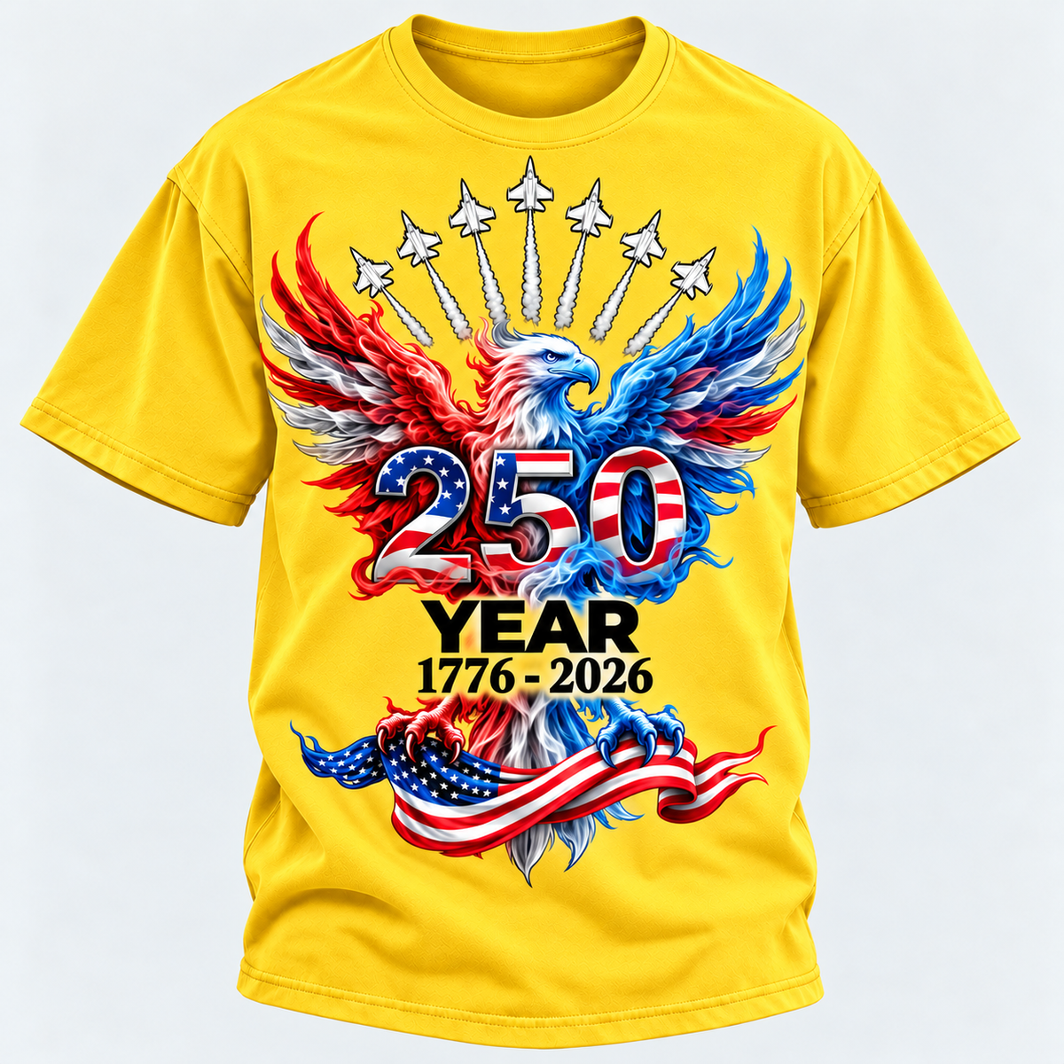 250 Year American Eagle Patriotic 1776-2026 Anniversary Graphic T-shirts