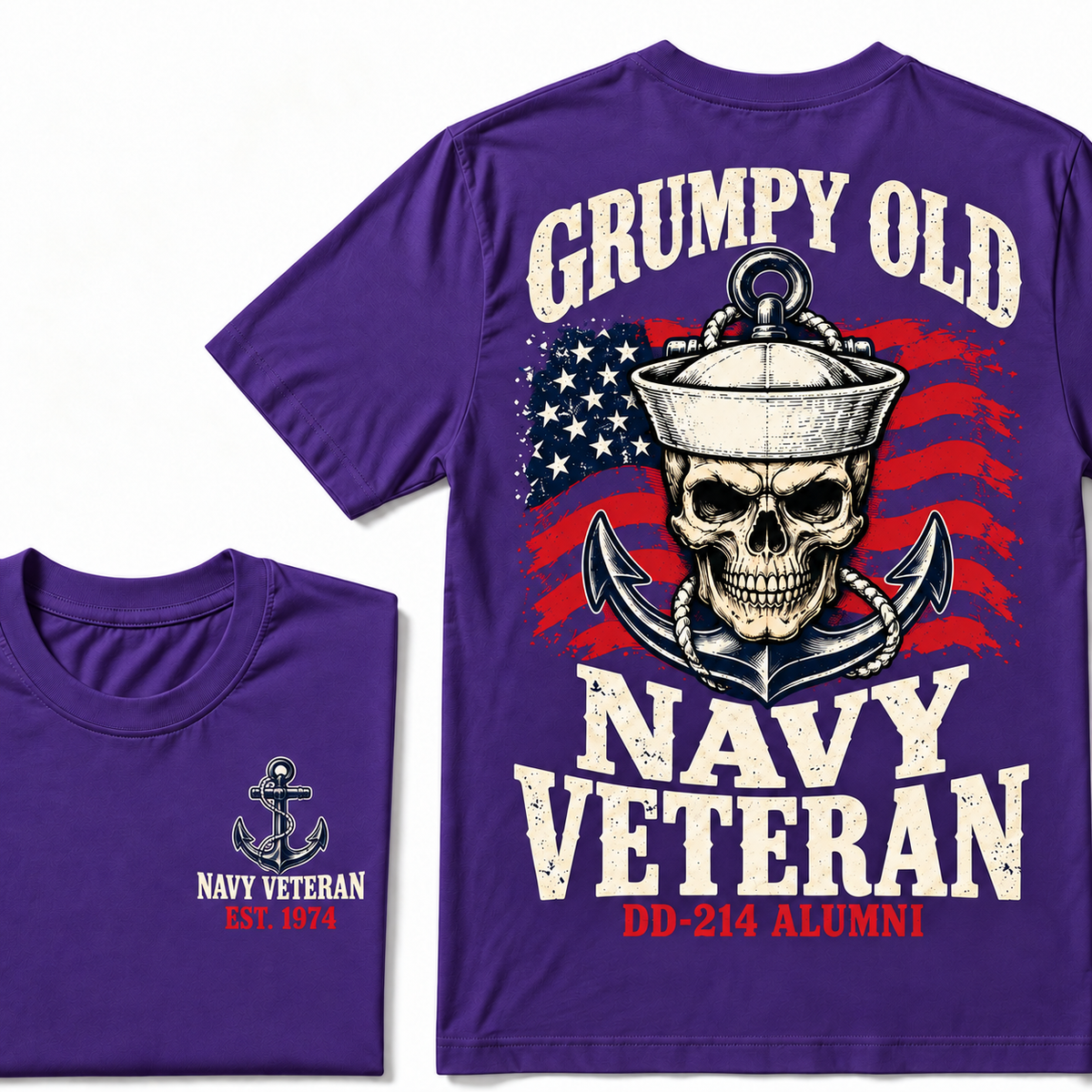 Grumpy Old Navy Veteran Dd-214 Alumni Custom Year T-shirt