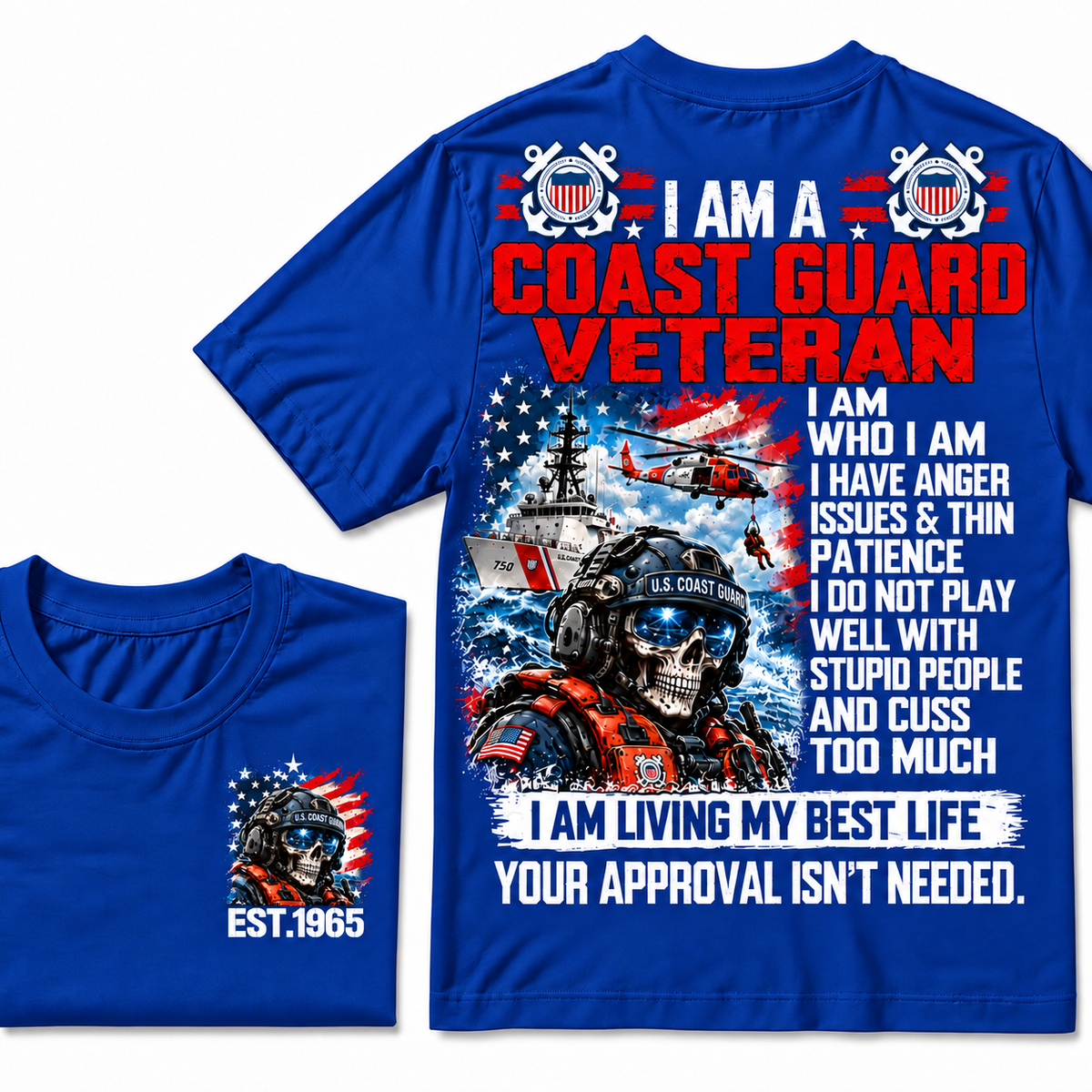 I Am A Coast Guard Veteran I Am Who I Am Custom Year T-shirts