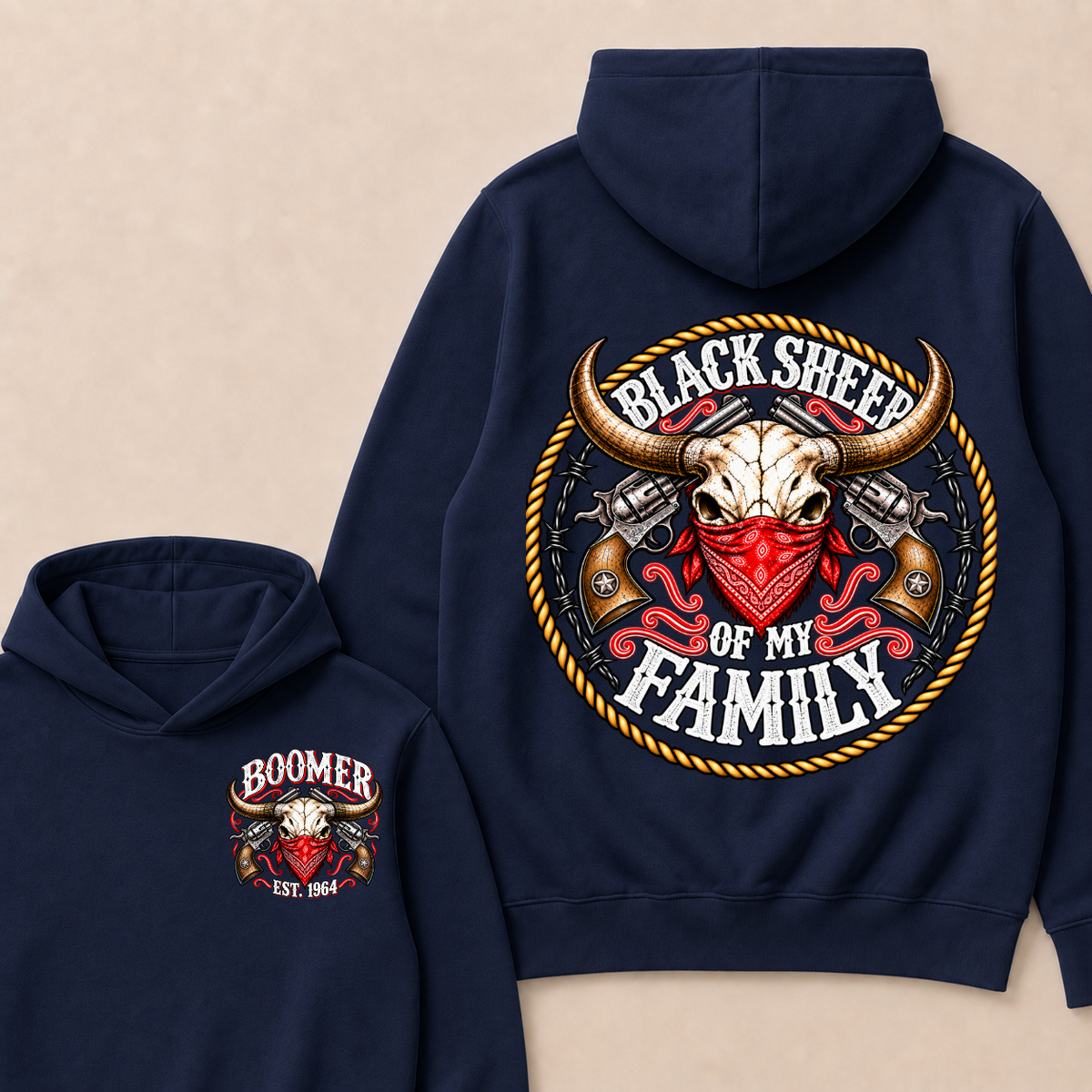 Boomer Est. year Black Sheep Of My Family Hoodie