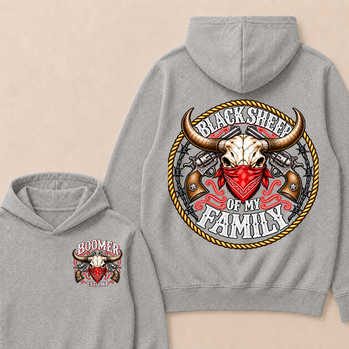 Boomer Est. year Black Sheep Of My Family Hoodie