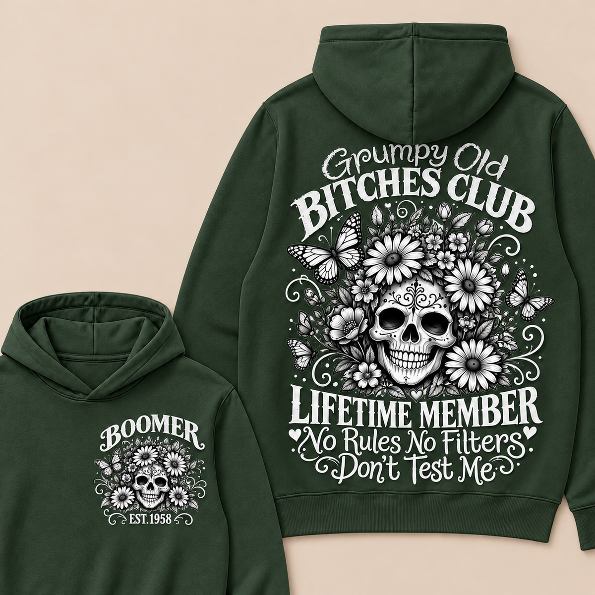 Custom Your Year Grumpy Old Bitches Club Lifetime Member Don't Try Me Hoodie