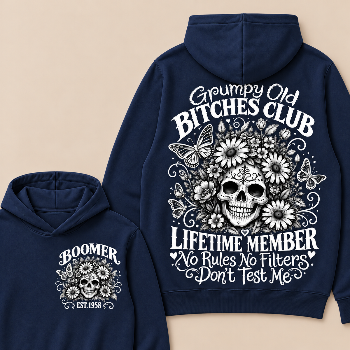 Custom Your Year Grumpy Old Bitches Club Lifetime Member Don't Try Me Hoodie