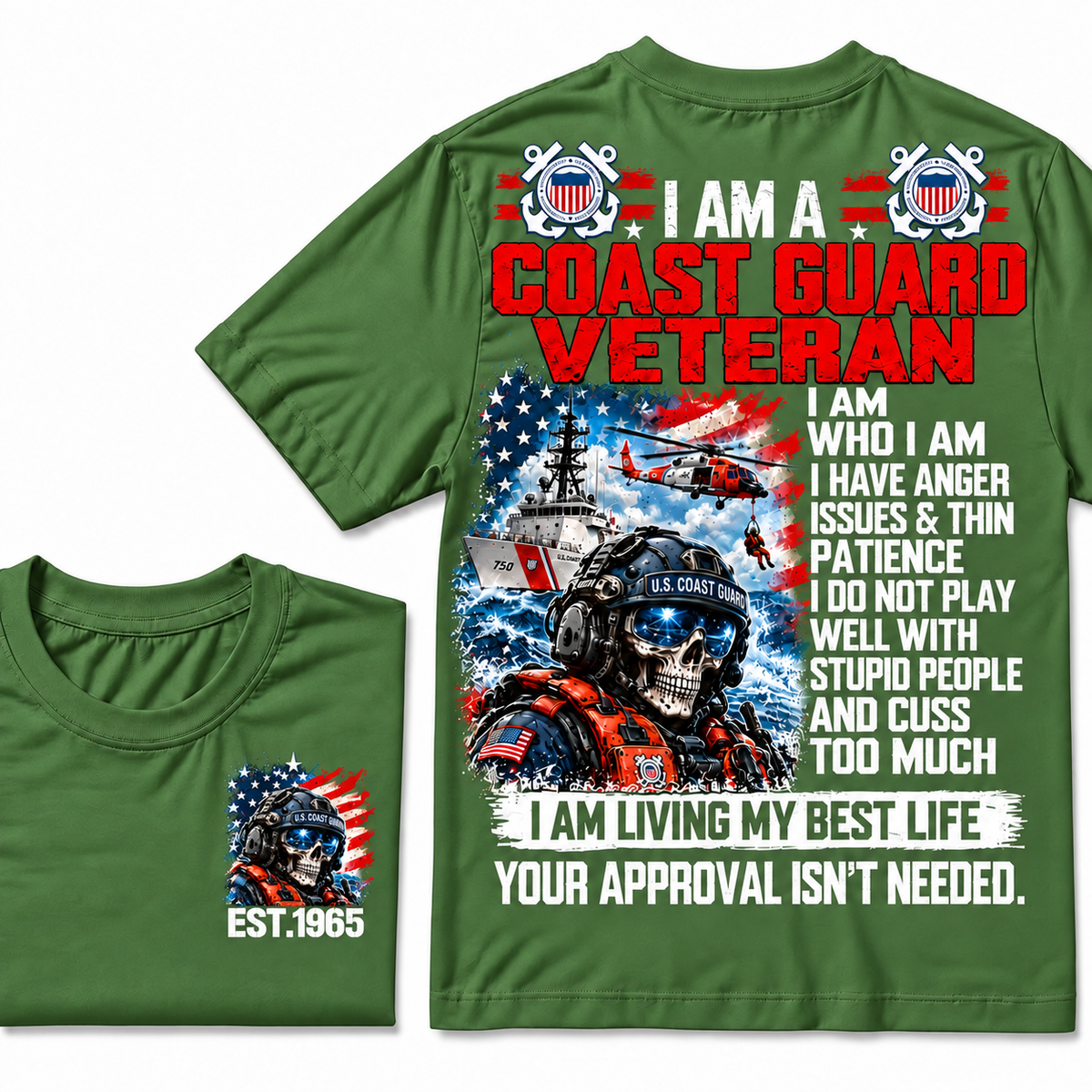 I Am A Coast Guard Veteran I Am Who I Am Custom Year T-shirts
