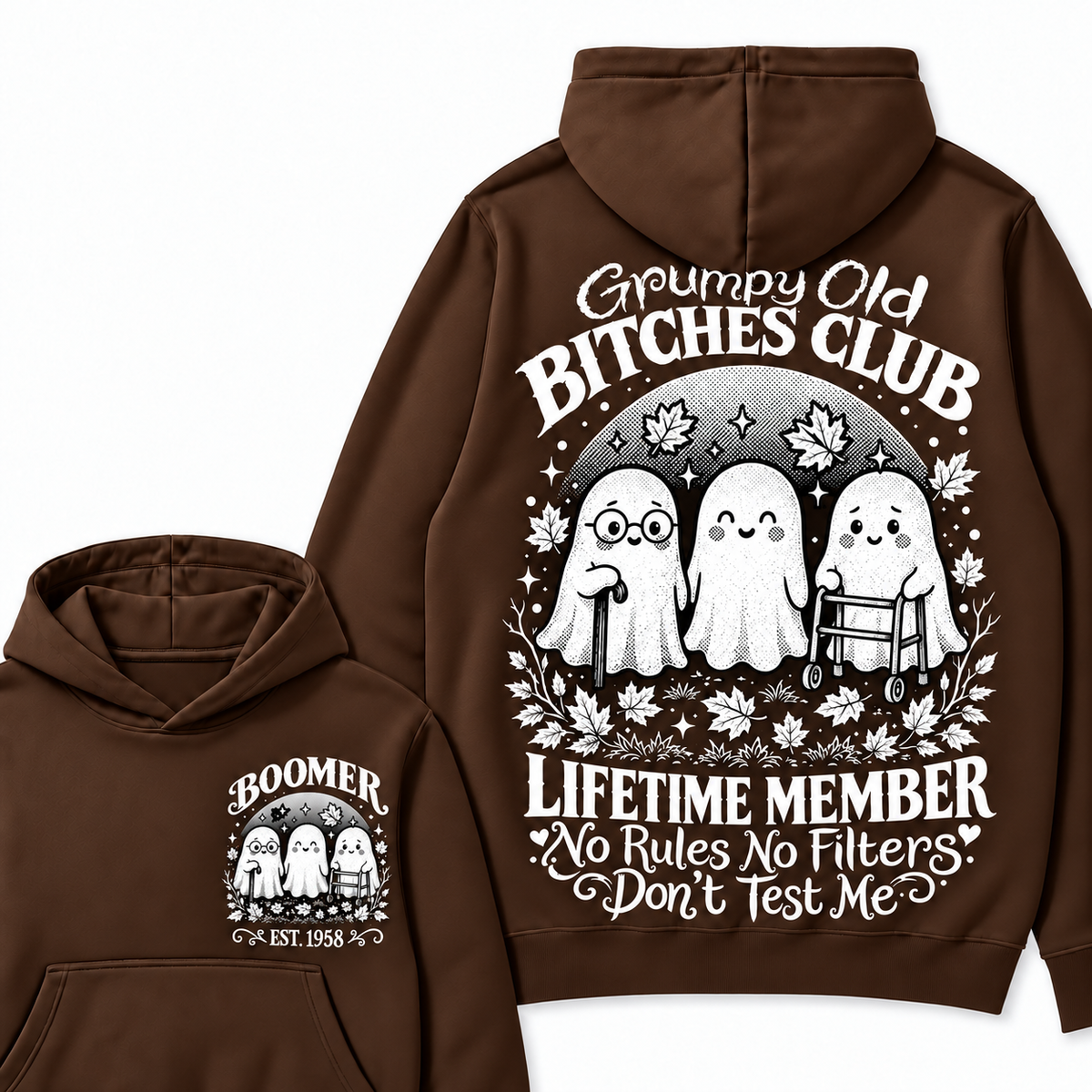 Custom Your Year Grumpy Old Bitches Club Lifetime Member Don't Try Me Hoodies
